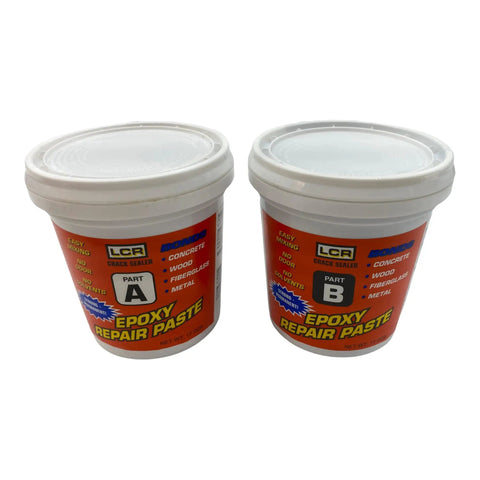 LCR Crack Sealer and Paste for Concrete Wall Leak Repair with High Strength Two Component System, 17 oz jars of Part A and B