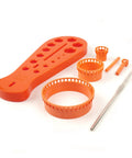 Go To Jewelry Making Kit For Beginners With A 7 Piece Wire Mesh Loom Set And Draw Plate Ergonomic Crochet Looms Set in orange