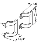 Diagram of Diecast Shower Door Handle Set In Chrome For Tub Enclosures And Sliding Or Swinging Doors, 2 Inch Hole Center.