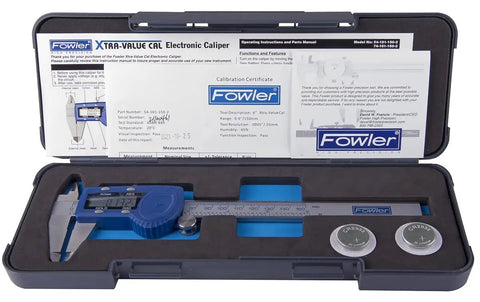 Open case showing Xtra Value Digital Caliper for DIY and home projects with 0 to 6 inch range, blue color, extra accessories included