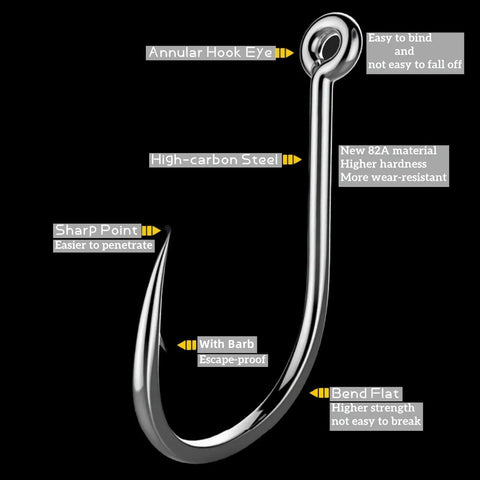 Bulk Fishing Hooks Set 800 Pieces Eight Sizes 9 To 2 For Freshwater And Saltwater Catfish Worm Fishing Gear In A Handy Compartment Box