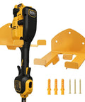 Heavy Duty Wall Mounted Trimmer Rack For String Trimmers And Weed Eaters Garage Organizer Hanger For Power Tools Steel Weed Whacker Holder Easy Install Keeps Tools Off The Floor 1 Pack with installation accessories.