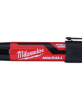 Red and black InkZall XL Chisel Tip Marker Black for Tough Jobs, Long Cap Off Time Over 72 Hours, Quick Drying Ink, Writes On Wet, Oily, Dusty Surfaces, Ideal On Concrete, Wood, Metal, Plywood, OSB And Plastic, side view.