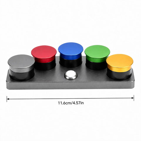 Color Coded Watch Oil Cup Set With Lids Five Empty Metal Oil Cups And Stand For Horology Repair On The Bench Oiler Kit