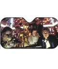 Funny Windshield Sun Shade for Car, UV Blocking Window Cover featuring iconic spaceship cockpit scene, 51 x 27.5 inches.