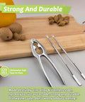 Three Piece Lobster Crackers And Picks Set Stainless Steel Crab Leg Tools on cutting board