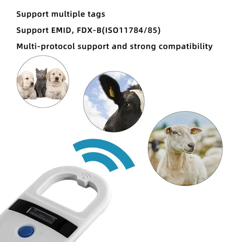 Bluetooth Pet Microchip Reader Handheld Scanner For ISO 11784/11785 And FDX-B EMID And ID64 Compatible, device scanning animals