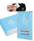 Front view of JIYIN lens cleaning tissue packs, blue, 700 sheets; stack of tissues for camera lens, glasses, screens.