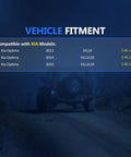 Vehicle fitment chart for Heavy Duty Front CV Axle Shaft Assembly for Kia Optima 2011 2014 2015 L4 2.4L Front Wheel Drive