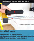 Wall Mounted Shoulder Trainer For Home Gym Setup, showing barbell plate options, 25mm and 50mm adapters for compact spaces.