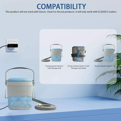 Image showing compatibility of the Plug And Play 12V 1A Power Cord Replacement For DonJoy Iceman Classic3 Cold Therapy Unit