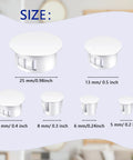 Six Sizes White Plastic Hole Plugs Set For Panels And Cabinets Round Knockout Locking Hole Covers Fits Drill Holes Size Chart