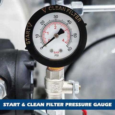 0-60 Psi Pool Filter Pressure Gauge With A Pro Grade Built To Last 2 Inch Dial, 1/4 Inch NPT Lower Mount, Stainless Steel Case