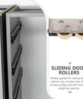 Heavy Duty Stainless Steel Sliding Door Roller With Double Bearing Track Pulley And Smooth Sailing Glide For Patio Doors And Window Screens, close-up of roller and track.