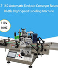 Premium Automatic Labeling Machine For Round Bottles High Speed Label Applicator with stainless steel design and controls.