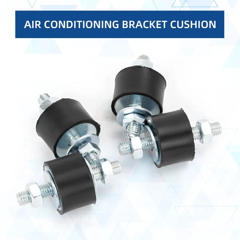 M8 Rubber Vibration Isolator Mounts 30x20mm 4 Pack Anti Vibration Shock Absorbers With Studs shown with metal brackets
