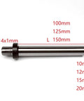 Durable M14x1mm M14 Thread Spindle Shaft Bar Shank for DIY wood lathe headstock, fits mini chuck K01-50 D10-L150, solid steel