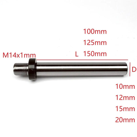 Durable M14x1mm M14 Thread Spindle Shaft Bar Shank for DIY wood lathe headstock, fits mini chuck K01-50 D10-L150, solid steel