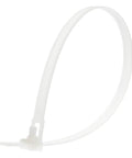 Twelve Inch Natural Releasable Cable Ties Reusable Nylon Zip Ties With Gnarly Tight Fifty Pound Hold In A Dope Hundred Pack For No Stress Cable Sorting And Sweet Wire Organization, single tie view.