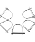 Five Pack Locking Pins Set, Tubular Folding Hitch Pins With Spring Lock, Galvanized For Trailers, Trucks, Tractors And Farm Gear