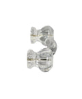 Side view of Elegance Glass Collection Clear Glass Drawer Pull For Cabinets And Furniture, modern decorative hardware