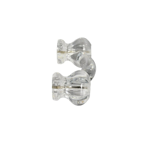 Side view of Elegance Glass Collection Clear Glass Drawer Pull For Cabinets And Furniture, modern decorative hardware