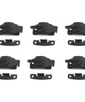 6 Piece Align And Lock Table Connectors Hella Tough Metal Table Leaf Fasteners, black locking brackets with screws for table assembly.