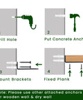Installation guide for 6 Pack Beefy Heavy Duty Shelf Brackets 6 Inch Floating L Shaped Wall Shelf Brackets One Fifth Inch Thick Hidden