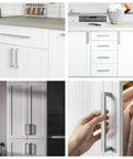 Champagne Oval Flat Cabinet Handles Set In Stainless Steel For Kitchen Cabinets And Dressers, 6-3/10 Inch Center To Center