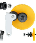 Close-up of All Metal Hotend P1S Extruder Kit with helical gear and yellow cog for Bambu Lab X1 X1C P1 P1P 3D printers