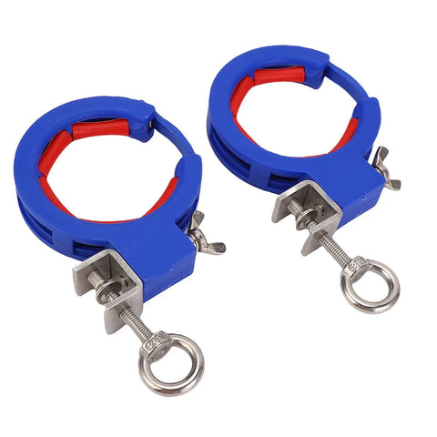 Two Pack Cable Tray Rollers Red Axis Nylon Wire Guide For Smooth Wire Pulling And Laying Screw In Install Roller For Outdoor And Indoor Construction Heavy Duty Cable Management Solution, blue and red