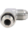 Heavy Duty 3/8 Inch Hydraulic Flare To Orb Male Adapter Steel Pipe Fitting Built Tough For Farm Tractors And Forklifts With High Strength Carbon Steel Build That Handles The Grit, angled view