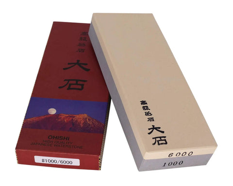 Japanese Toishi Waterstone 1000/6000 Grit Double Sided Whetstone with packaging, showcasing 8.07 x 2.95 x 1.18 inches size.
