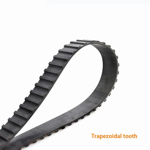 Beefy 300L Close Loop Timing Belt Half Inch Wide Three Eighth Inch Pitch Thirty Inch Long For Lathe And Industrial Drive Systems Replacement Belt Neoprene With Fiberglass Core Built For Durability showing trapezoidal teeth design