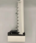 Side view of Ice Maker Replacement Kit for Side by Side Refrigerators with In Door Ice Bin and Water Dispenser, 8-cube capacity.
