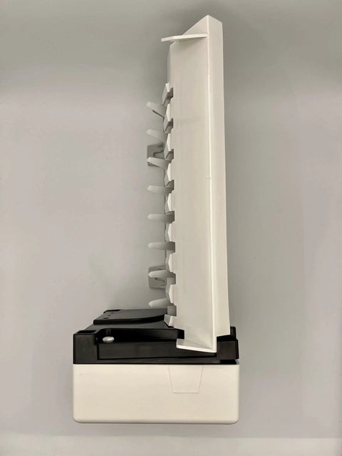 Side view of Ice Maker Replacement Kit for Side by Side Refrigerators with In Door Ice Bin and Water Dispenser, 8-cube capacity.