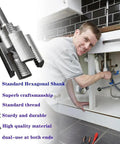 Hot Shot Electric Drill Compatible PVC Pipe Threader Kit with water pipe thread cutting tool being used by a plumber.