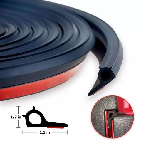 Heavy Duty Thickened Tailgate Weather Strip For Tesla Cybertruck With Beefed Up Adhesive Backing And Flexible Epdm Rubber detailed view showing dimensions and profile.