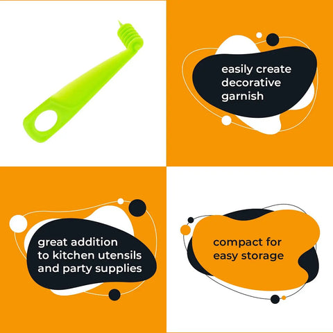 Compact Spiral Potato Knife And Vegetable Shredder Pack Of Two Hella Easy Zucchini Noodle And Carrot Slicer showing green garnish tool.