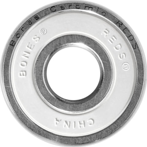 Bones Reds ceramic skateboard bearing, silver metal race, single bearing for skateboards