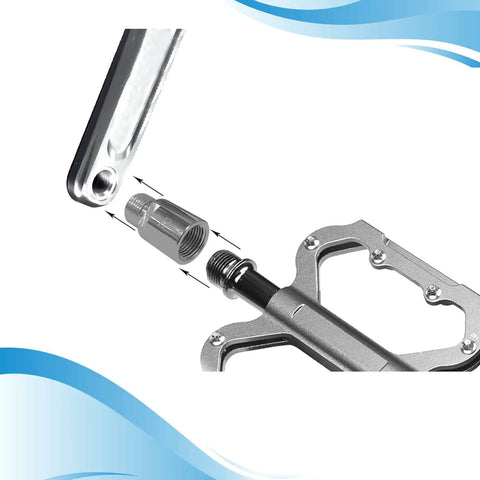 Bike Pedal Extenders 20mm Chrome Molybdenum Pedal Spacers Pair For 9 Sixteen Inch Threaded Pedals Ideal For SPD MT MTB BMX Road Street Bikes Durable Anti Rust Steel Construction Boost Your Ride installation with pedal and extender