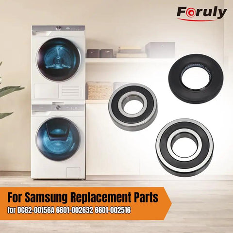 Upgraded Washer Tub Bearings And Seal Kit For Samsung Dc6200156a Heavy Duty Repair Parts shown with front load washer.