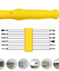 Evenoonest Precision Screwdriver Kit With Magnetic CR-V Steel Tamper-Proof Bits For Torx Triangle U-Shaped Electronics Home Appliance Repair And Console Controller Fixes That Make You Gonna Love Your Setup. yellow handle and six CR-V bits