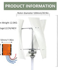 Off Grid Ready Magnetic Levitation Wind Turbine Generator Kit 3000W Upright System with Waterproof Charge Controller for Home