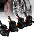 Pro Level Quick Release Wing Nut For Wheel Balancer And Tire Changer Tools 36 38 40 Mm shown in a set next to a wheel.