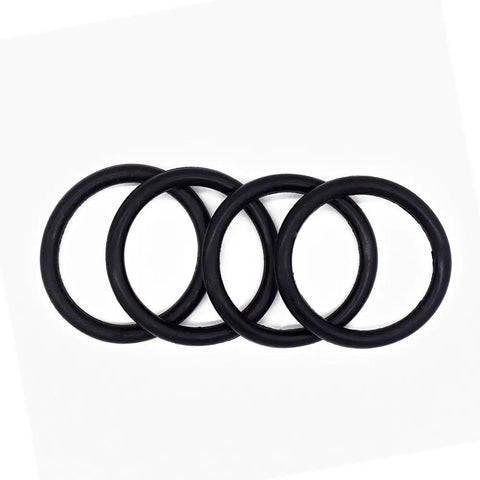 Set of four black rubber O rings for Heavy Duty Bumper Fender Quick Release Fasteners Kit With Four High Elastic Replacement Rubber Bands And O Rings For Easy Install And Long Lasting Durability Ideal For Your Daily Driver And Everyday Auto Body Fixes For Your Ride.