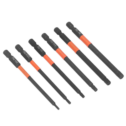 Heavy Duty 6Pcs Electric Impact Drill Bit Set With Strong Magnetic Tips And 1/4 Inch Hex Shank High Torsion Steel Screwdriver Kit, six bits