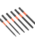 Heavy Duty Cross Drill Bits For Electric Impact Drivers With Strong Magnetic Hex Shank Set Of Six Premium Steel Screwdriver Bit Kits Built Tough To Tackle Any Job Site Or Garage Project, six-piece black and orange impact bits