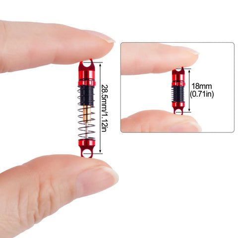 27.5mm Dry Maintenance Free Aluminum RC Shock for 1/30 Axial SCX30 K10 Jeep Wrangler Ford Bronco Upgrades Red No Oil CNC machined