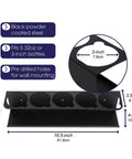 Spray Bottle Holder And Carbon Steel Storage Rack For Caulk Tubes with measurements and mounting details